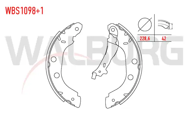 WALBURG WBS1098-1 | Fren Pabuç Balata Arka 1mm Daha Kalın Renault Kangoo