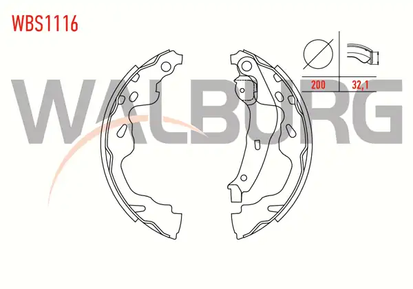 WALBURG WBS1116 | Fren Pabuç Balata Arka Toyota Yaris