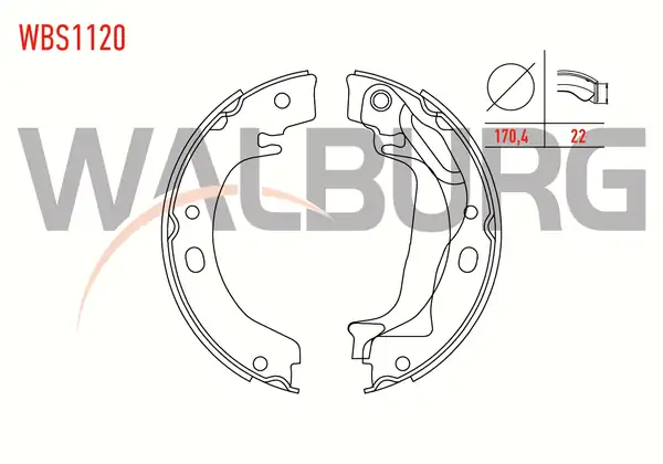 WALBURG WBS1120 | El Fren Balatası Toyota Corolla _e12_ 1 4 Vvt İ Levyelı 172x22 mm 2002 2007 Corolla _e12_ 1 6 Vvt İ 2002 2007