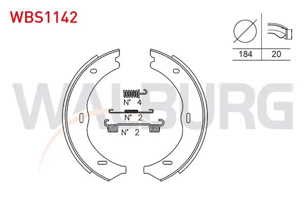 WALBURG WBS1142 | El Fren Balata Arka Aksesuarli 184x20 Mercedes Vito