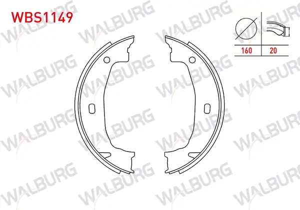 WALBURG WBS1149 | El Fren Balata Arka 160x20 Bmw 1 Serisi E81 2004 2012 1 Serisi F20 2012 2019 3 Serisi E46 1998 2005