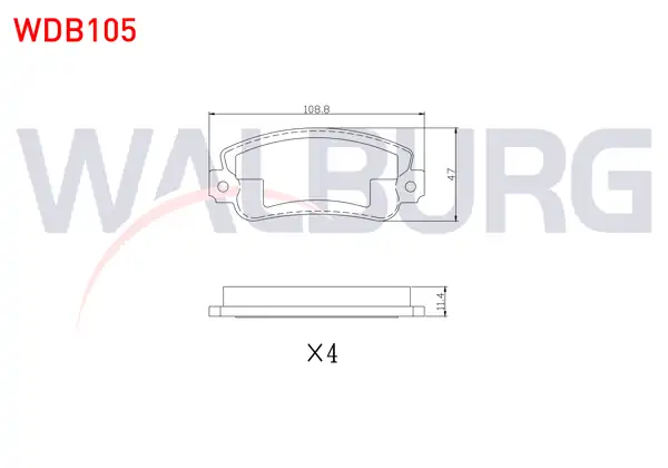 WALBURG WDB105 | Fren Balata Arka Fiat Tempra 2.0İ 1992-1999