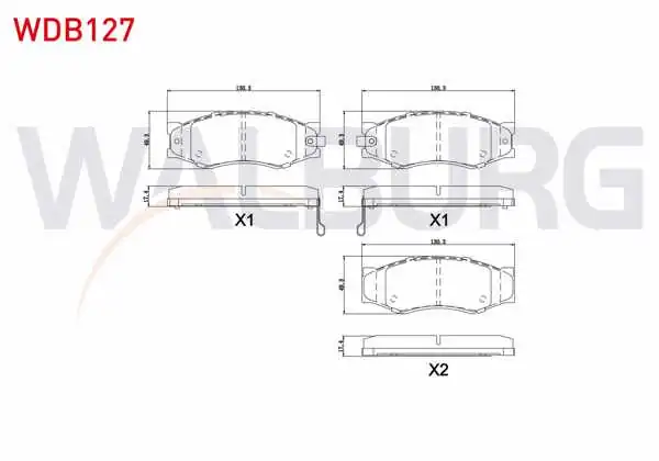 WALBURG WDB127 | Fren Balata Ön Ikazlı Nissan Navara