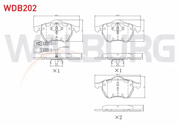 WALBURG WDB202 | Fren Balata Ön Fişli Volkswagen Golf IV