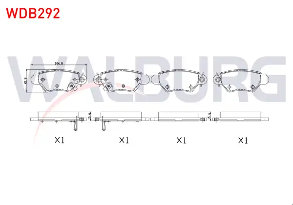 WALBURG WDB292 | Fren Balata Arka Ikazlı Opel Astra G 1.4 16V 1998-2005 / Astra G 1.6 16V 1998-2005 / Astra G 2.0 Dtı 1998-2005 / Zafira A 1.8 16V 1999-2005 / Zafira A 1.6 16V 1999-2005