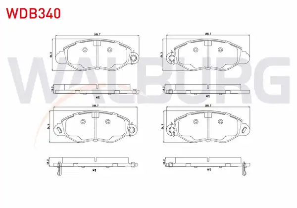 WALBURG WDB340 | Fren Balata Ön Ikazlı Ford Transit V184 Önden Çekişli 2 0 TDCI 2 3 16v 2 4 Dı 2 4 TDCI 2 4 TDe 2000 2006