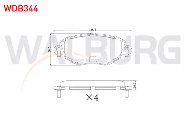WALBURG WDB344 | Fren Balata Ön Ford Mondeo III