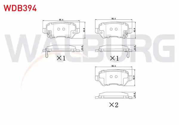 WALBURG WDB394 | Fren Balata Arka Ikazlı Opel Astra H
