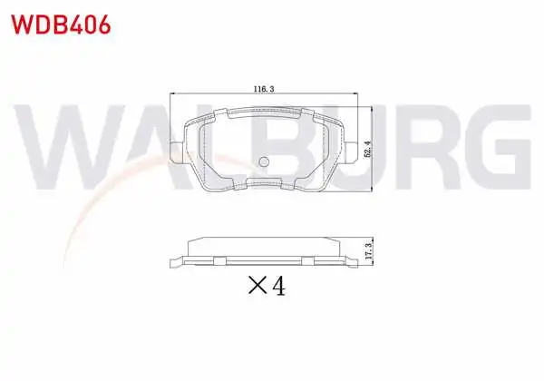 WALBURG WDB406 | Fren Balata Ön Clio III 1.2İ 16V 2005-2012 / Clio III 1.4İ 16V 2005-2012 / Clio III 1.5 DCI 2005-2012 / Dacia Duster 1.5 DCI 2012-/ Dokker 1.5 DCI 2012-/ Lodgy 1.5 DCI 2012-/ Nissan Micra 1.2İ 16V 2003-2010