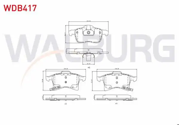 WALBURG WDB417 | Fren Balata Ön Ikazlı Astra H 1.3 CDTI 2004-2010 / Zafira B 1.6 2005-2011 / Combo C 1.3 CDTI 2001-2006 / Meriva A 1.3 CDTI 2003-2010 / Opel Corsa E 1.4 2014-/ Corsa E 1.2 2014-/ Meriva B 1.4 2010 -