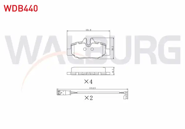 WALBURG WDB440 | Fren Balata Arka Fişli Mercedes Vito