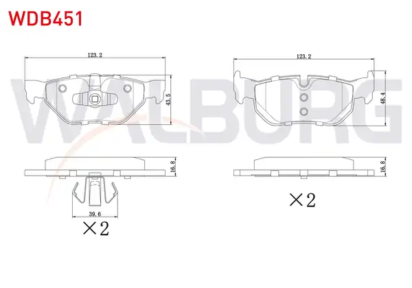 WALBURG WDB451 | Fren Balata Arka Bmw 1 Serisi