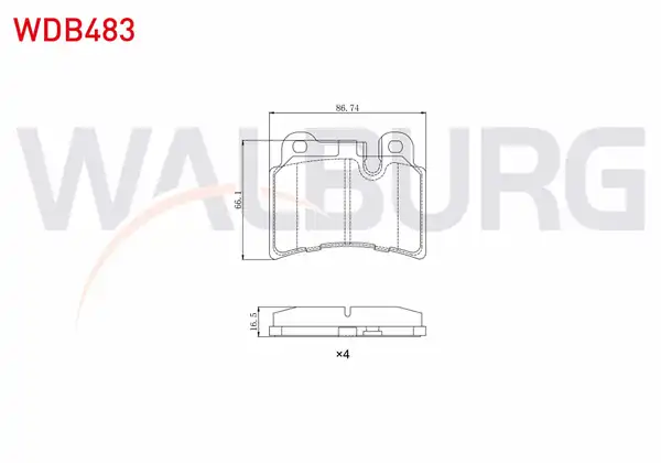 WALBURG WDB483 | Fren Balata Arka Volkswagen Touareg 7la 7l6 7l7 3 0 V6 TDI 2002 2010 Touareg 3 2i V6 2002 2010 Touareg 5 0 V10 TDI 2002 2010
