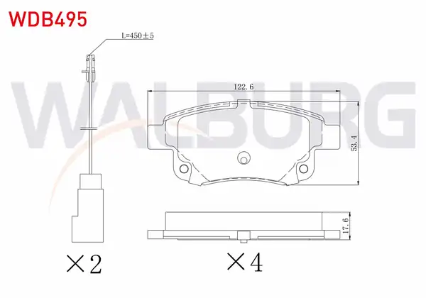 WALBURG WDB495 | Fren Balata Arka Fişli Ford Transit V347 2 2 TDCI 2 4 TDCI 3 2 TDCI 2006 2014 Transit V348 2 2 TDCI 2006 2014