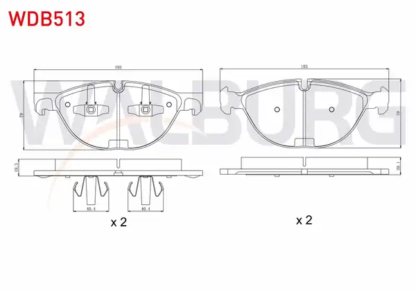 WALBURG WDB513 | Fren Balata Ön BMW X5 (E70) 4.8İ 2007-2012 / BMW X6 (E71,E72) 3.5 D 2008-/ BMW X6 (E71,E72) 4.4İ 2008 -