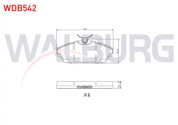 WALBURG WDB542 | Fren Balata Ön Tata Xenon 2 2 16v TD 4x4 17 00mm 2011