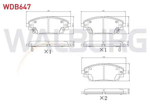 WALBURG WDB647 | Fren Balata Ön Ikazlı Mazda 3 Bm Skyactıve G100 G120 G165 D150 2013