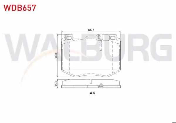 WALBURG WDB657 | Fren Balata Ön Mercedes C Serisi (W205) C 250 Cgı 2014-/ C 250 Bluetec 2014-/ C 300 Bluetec 2014-/ E Serisi (W213) E 200 2016-/ E 220 D 2016-/ Glc (X253) 250 2015 -