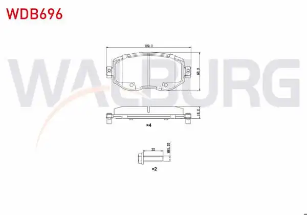 WALBURG WDB696 | Fren Balata Ön Ikazlı Renault Megane IV (B9a / M_) 1.5 DCI 2016-/ Megane IV (B9a / M_) 1.6 DCI 2016-/ Megane IV (B9a / M_) 1.6İ 2016-/ Megane IV (B9a / M_) 1.2 TCE 2016 -