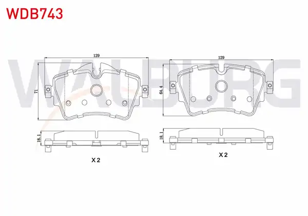 WALBURG WDB743 | Fren Balata Ön BMW 2 Serisi (F45) 218 İ 2014 -