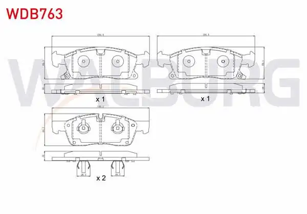 WALBURG WDB763 | Fren Balata Ön Ikazlı Jeep Grand Cherokee IV (Wk,Wk2) 3.0 Crd 4X4 2010 -