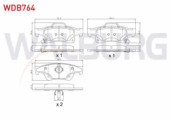 WALBURG WDB764 | Fren Balata Arka Ikazlı Jeep Grand Cherokee IV (Wk,Wk2) 3.0 Crd 4X4 2010 -