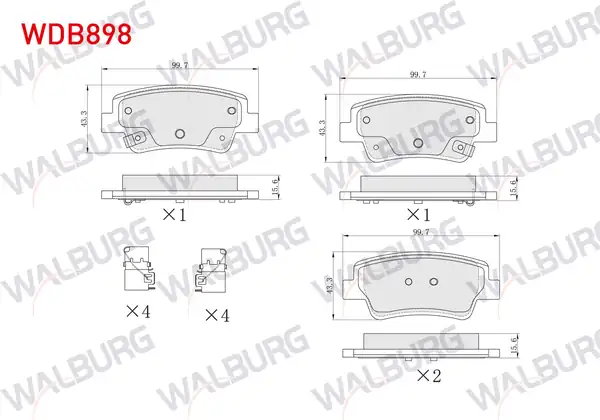 WALBURG WDB898 | Fren Balata Arka Ikazlı Hyundai Elantra 2021 İ20 İ30 2021