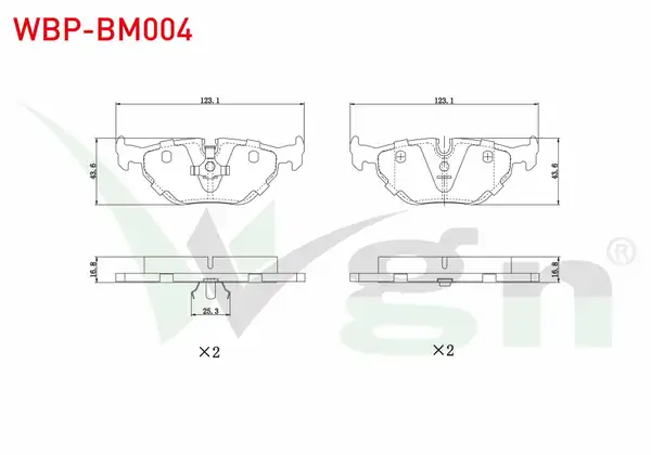 WGN Wbp Bm004 Fren Balata Arka Bmw 5 Serisi