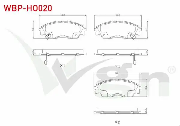 WGN WBP-HO020 | Fren Balata Ön Ikazlı Honda Civic IV