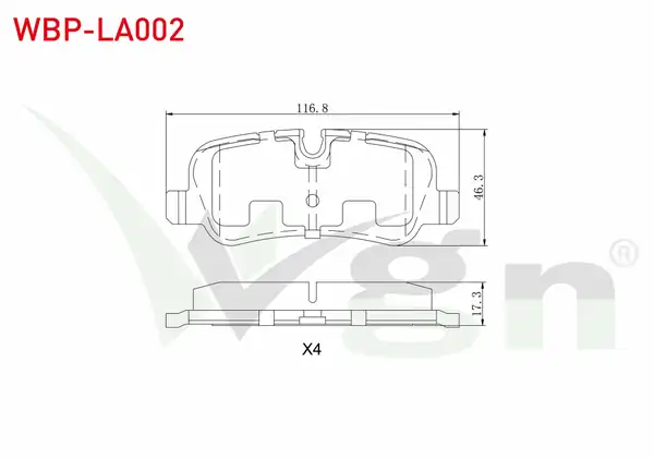 WGN WBP-LA002 | Fren Balata Arka Land Rover Rangerover III 3.0 TD 6 2002-2012 / Land Rover Discovery (Taa) 2.7 TD 2004-2010