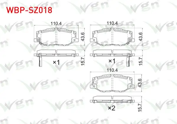 WGN WBP-SZ018 | Fren Balata Ön Ikazlı Suzuku Jımny Suv (A6g) 1.5 Allgrıp 2018 -