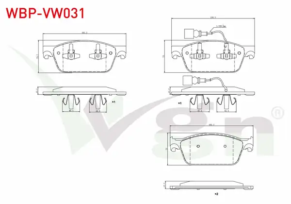 WGN Wbp Vw031 Fren Balata Ön Fişli Volkswagen Transporter VI