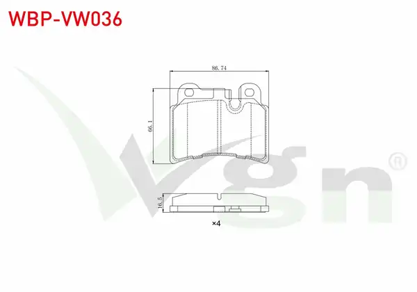 WGN Wbp Vw036 Fren Balata Arka Volkswagen Touareg 7la 7l6 7l7 3 0 V6 TDI 2002 2010 Touareg 3 2i V6 2002 2010 Touareg 5 0 V10 TDI 2002 2010