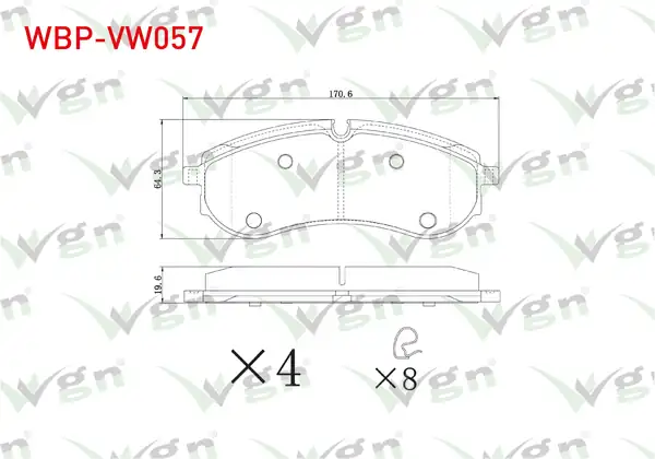 WGN Wbp Vw057 Fren Balatası Arka Tek Teker Volkswagen Crafter Syi Syj Sy_ Sx 2 0 TDI 2016 Man Tge Uz_ 2 0 TDI 2016