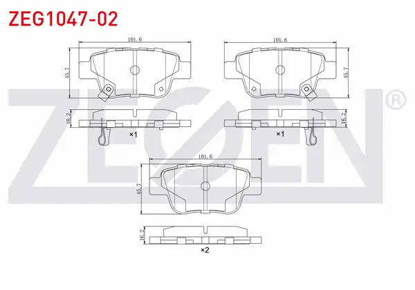 ZEGEN ZEG1047-02 | Fren Balata Arka Ikazlı Toyota Avensis
