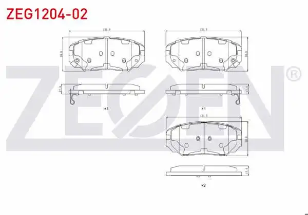 ZEGEN ZEG1204-02 | Fren Balata Ön Ikazlı Hyundai Sonata V