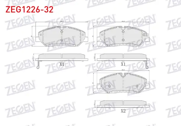 ZEGEN ZEG1226-32 | Fren Balata Ön Hyundai H350 2 5 CRDI 2015