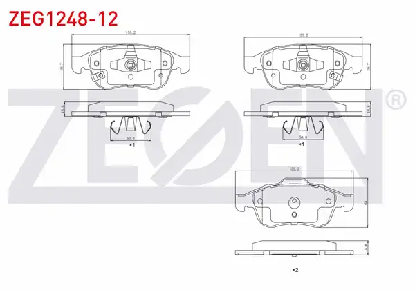ZEGEN ZEG1248-12 | Fren Balata Ön Ikazlı Fiat 500x 1 3 Mjt 1 4 1 6 Mjt 2014 Jeep Renegade Bu 1 4 1 6 Crd 2 0 Crd 2014