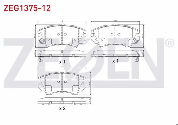 ZEGEN ZEG1375-12 | Fren Balata Ön Ikazlı Opel Insignia 2.0 CDTI 17 Jant 2008-/ Astra J 1.6 CDTI 2009-2016 / Astra J 1.4 T 2009-2016 / Insignia 1.6 2008-/ 1.6 CDTI 2008-/ Zafira C 1.6 CDTI 2014-/ 2.0 CDTI 2011 -