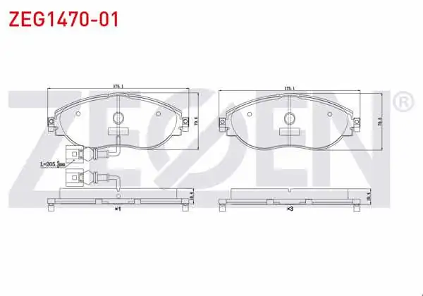 ZEGEN ZEG1470-01 | Fren Balata Ön Fişli VW Passat (3C5) 1.4 TSI 2008-2012 / 1.6 TDI 2008-2012 / 2.0 TDI 2008-2012 / Golf VII (5G1) 2.0 TSI 2012-/ Passat (3G2) 2.0 TDI 2014-/ Seat Leon 2.0 TFSI 2012-/ Audi A3 2.0 TFSI 2012 -