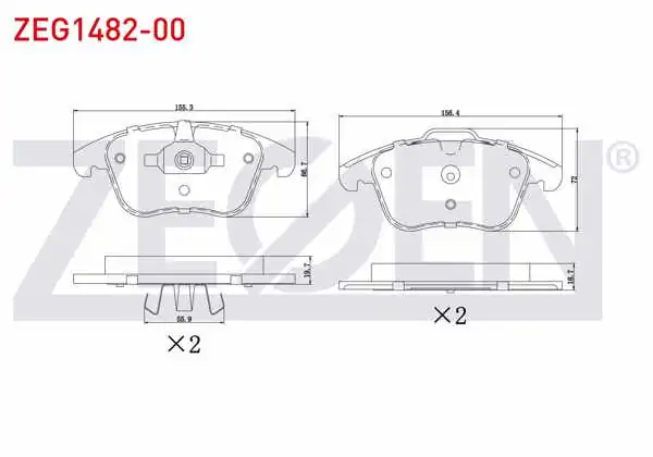 ZEGEN ZEG1482-00 | Fren Balata Ön Land Rover Range Rover Evoque (Lv) 2.0 Si4 2011 -