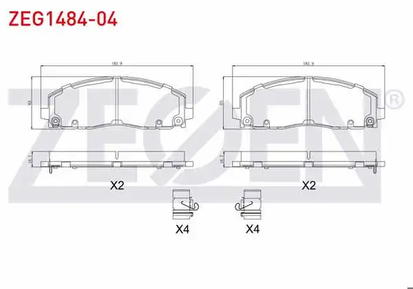 ZEGEN ZEG1484-04 | Fren Balata Ön Ikazlı Fiat Freemont (Jf) 2.0 Mjt 2011-/ Voyager Mpv (Rt) 2.8 Crd 2011 -