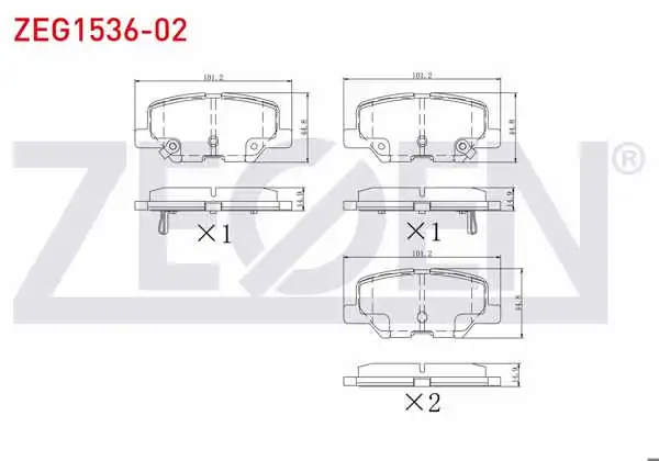 ZEGEN ZEG1536-02 | Fren Balata Arka Ikazlı Mitsubishi Asx