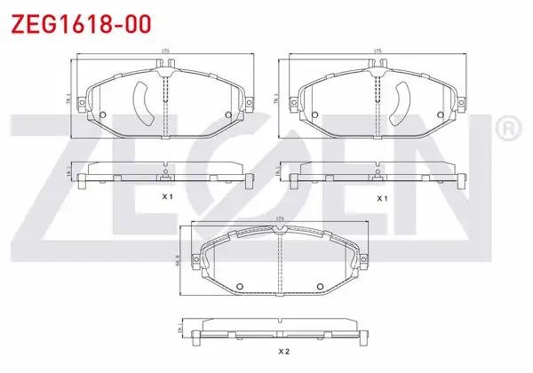 ZEGEN ZEG1618-00 | Fren Balata Ön Mercedes E Serisi (W213) E 200 2016-/ E 220 D 2016-/ E 250 2016-/ C Serisi (W205) C 300 Bluetec 2014 -
