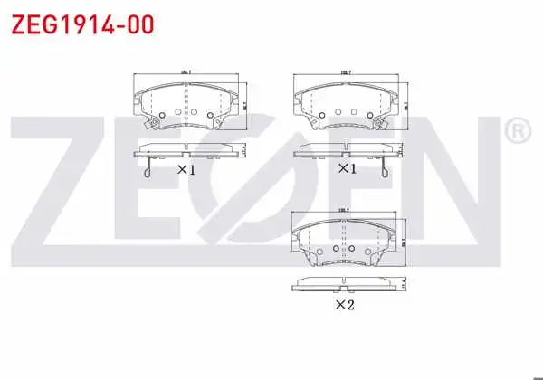 ZEGEN ZEG1914-00 | Fren Balata Ön Ikazlı Ssangyong Tıvolı 1.6 2015-/ Ssangyong Tıvolı 1.6 Xdı 2015 -