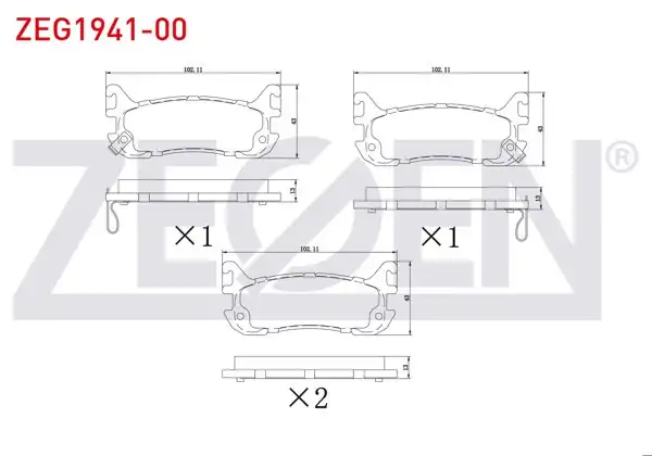 ZEGEN ZEG1941-00 | Fren Balata Arka Ikazlı Mazda 323 V 1.5İ 16V-1.8İ 16V 1994-1998 / Mx-5 I 1.6İ 16V-1.8 1990-1998