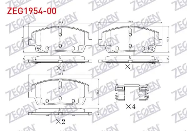 ZEGEN ZEG1954-00 | Fren Balata Ön Ikazlı Hyundai Santa Fe IV 2018-2020 / Kia Sorento III 2015 -