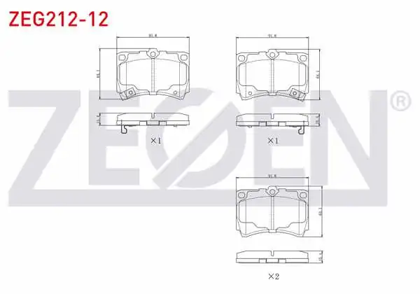 ZEGEN ZEG212-12 | Fren Balata Ön Ikazlı Mazda 323