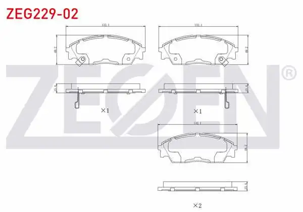 ZEGEN ZEG229-02 | Fren Balata Ön Ikazlı Honda Civic IV