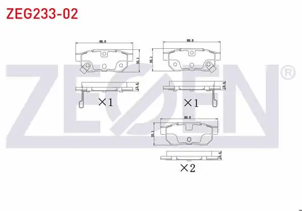 ZEGEN ZEG233-02 | Fren Balata Arka Ikazlı Honda Civic IV